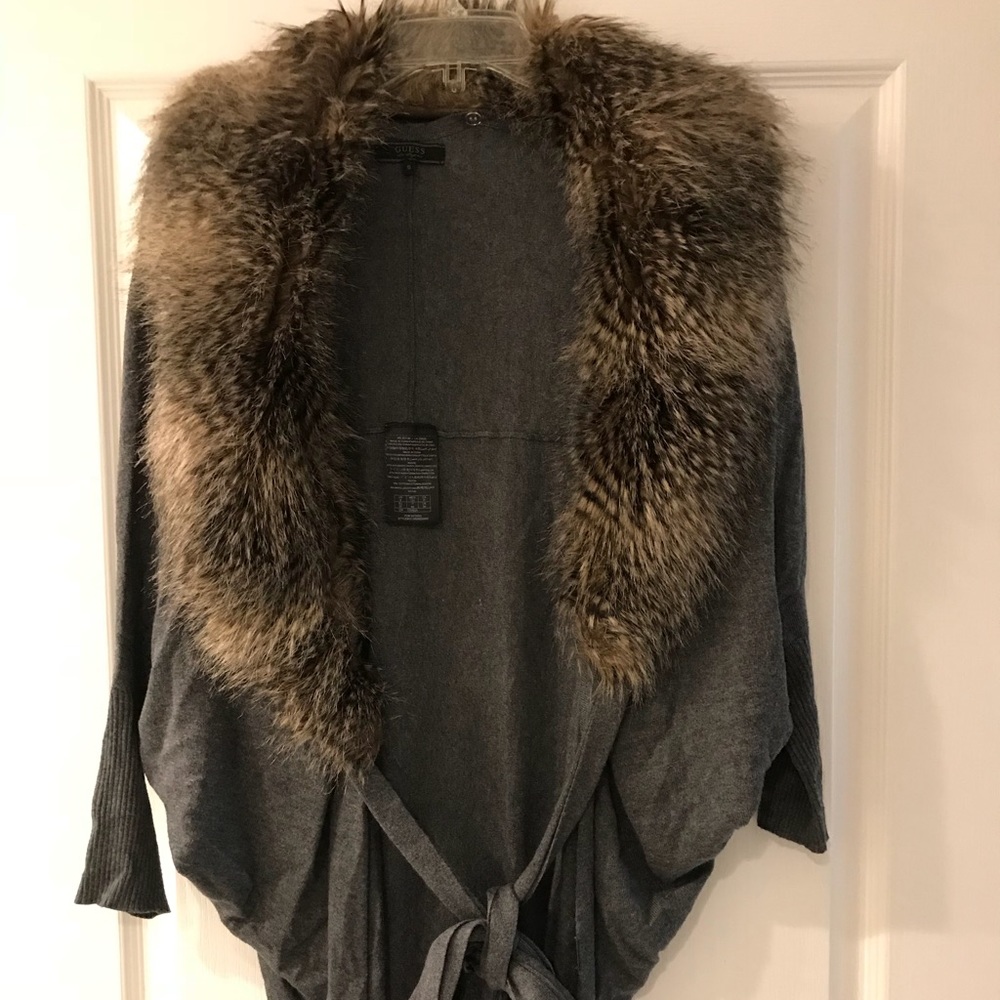 Guess faux fur cardigan